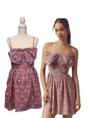 NWT Love The Label Dolcia Bow Floral Cotton Liberty Fabric Romantic Mini Dress L